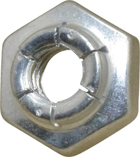 Flex-Loc - 1/4-20 UNC Grade 2 Heavy Hex Lock Nut with Expanding Flex Top - 7/32" High, Cadmium-Plated Finish, Meets Military Specifications - Apex Tool & Supply