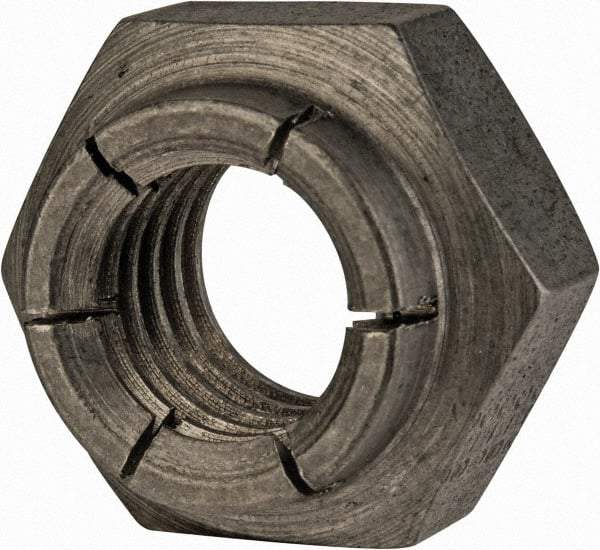 Flex-Loc - 1/2-13 UNC 18-8 Heavy Hex Lock Nut with Expanding Flex Top - Uncoated, Meets Military Specifications - Apex Tool & Supply