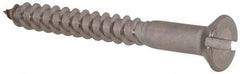 Value Collection - #12, 2" OAL, Slotted Drive, Flat Head Wood Screw - Stainless Steel, Grade 18-8 - Apex Tool & Supply