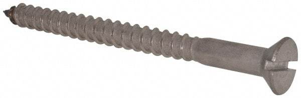 Value Collection - #14, 3" OAL, Slotted Drive, Flat Head Wood Screw - Stainless Steel, Grade 18-8 - Apex Tool & Supply