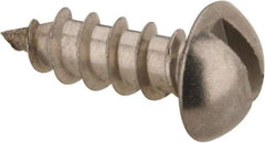 Value Collection - #8, 1/2" Length Under Head, Slotted Drive, Round Head Wood Screw - Stainless Steel, Grade 18-8 - Apex Tool & Supply