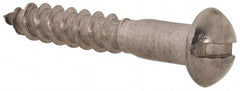 Value Collection - #8, 1" Length Under Head, Slotted Drive, Round Head Wood Screw - Stainless Steel, Grade 18-8 - Apex Tool & Supply