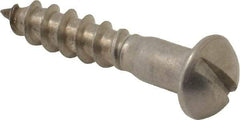Value Collection - #10, 1" Length Under Head, Slotted Drive, Round Head Wood Screw - Stainless Steel, Grade 18-8 - Apex Tool & Supply