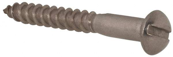 Value Collection - #10, 1-1/2" Length Under Head, Slotted Drive, Round Head Wood Screw - Stainless Steel, Grade 18-8 - Apex Tool & Supply