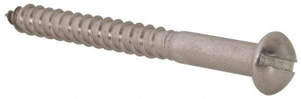 Value Collection - #10, 2" Length Under Head, Slotted Drive, Round Head Wood Screw - Stainless Steel, Grade 18-8 - Apex Tool & Supply