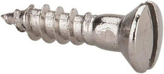 Value Collection - #4, 1/2" Length Under Head, Slotted Drive, Oval Head Wood Screw - Stainless Steel, Grade 18-8 - Apex Tool & Supply