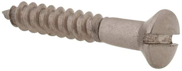 Value Collection - #4, 3/4" Length Under Head, Slotted Drive, Oval Head Wood Screw - Stainless Steel, Grade 18-8 - Apex Tool & Supply