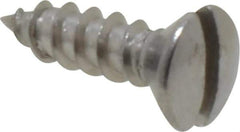 Value Collection - #6, 1/2" Length Under Head, Slotted Drive, Oval Head Wood Screw - Stainless Steel, Grade 18-8 - Apex Tool & Supply