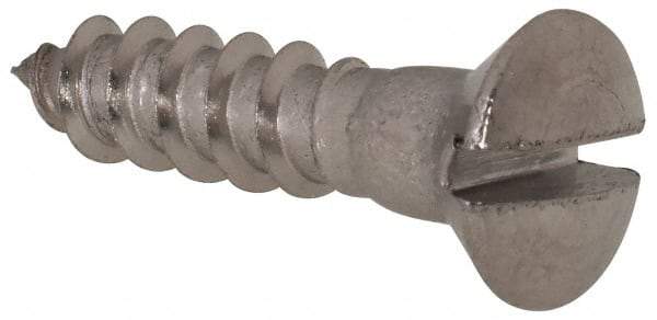 Value Collection - #8, 3/4" Length Under Head, Slotted Drive, Oval Head Wood Screw - Stainless Steel, Grade 18-8 - Apex Tool & Supply