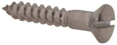 Value Collection - #8, 1" Length Under Head, Slotted Drive, Oval Head Wood Screw - Stainless Steel, Grade 18-8 - Apex Tool & Supply