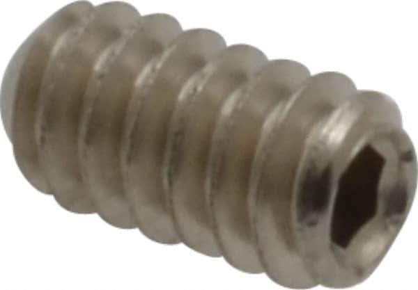 Value Collection - #6-32 UNC, 1/4" OAL, Cup Point Set Screw - Grade 316 Stainless Steel, 1/16" Key - Apex Tool & Supply
