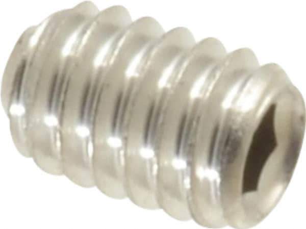 Value Collection - #8-32 UNC, 1/4" OAL, Cup Point Set Screw - Grade 316 Stainless Steel, 5/64" Key - Apex Tool & Supply