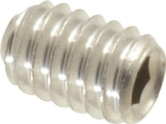 Value Collection - #8-32 UNC, 1/4" OAL, Cup Point Set Screw - Grade 316 Stainless Steel, 5/64" Key - Apex Tool & Supply
