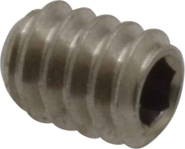 Value Collection - #10-24 UNC, 1/4" OAL, Cup Point Set Screw - Grade 316 Stainless Steel, 3/32" Key - Apex Tool & Supply