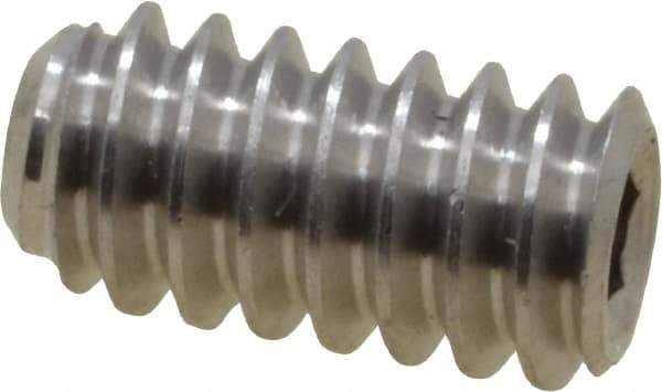 Value Collection - #10-24 UNC, 3/8" OAL, Cup Point Set Screw - Grade 316 Stainless Steel, 3/32" Key - Apex Tool & Supply