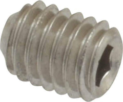 Value Collection - #10-32 UNF, 1/4" OAL, Cup Point Set Screw - Grade 316 Stainless Steel, 3/32" Key - Apex Tool & Supply