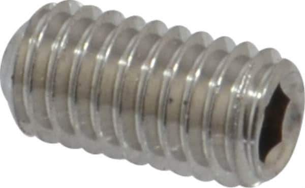 Value Collection - #10-32 UNF, 3/8" OAL, Cup Point Set Screw - Grade 316 Stainless Steel, 3/32" Key - Apex Tool & Supply