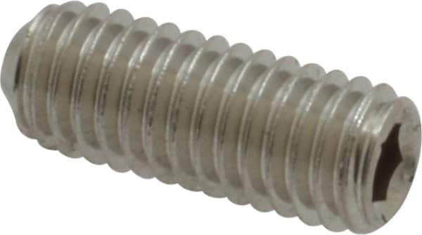 Value Collection - #10-32 UNF, 1/2" OAL, Cup Point Set Screw - Grade 316 Stainless Steel, 3/32" Key - Apex Tool & Supply