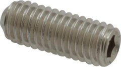 Value Collection - #10-32 UNF, 1/2" OAL, Cup Point Set Screw - Grade 316 Stainless Steel, 3/32" Key - Apex Tool & Supply