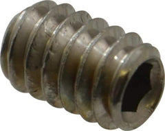 Value Collection - 1/4-20 UNC, 3/8" OAL, Cup Point Set Screw - Grade 316 Stainless Steel, 1/8" Key - Apex Tool & Supply
