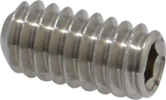 Value Collection - 1/4-20 UNC, 1/2" OAL, Cup Point Set Screw - Grade 316 Stainless Steel, 1/8" Key - Apex Tool & Supply