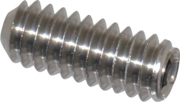 Value Collection - 1/4-20 UNC, 5/8" OAL, Cup Point Set Screw - Grade 316 Stainless Steel, 1/8" Key - Apex Tool & Supply