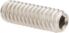 Value Collection - 1/4-20 UNC, 3/4" OAL, Cup Point Set Screw - Grade 316 Stainless Steel, 1/8" Key - Apex Tool & Supply