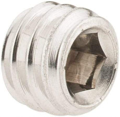 Value Collection - 5/16-18 UNC, 1/4" OAL, Cup Point Set Screw - Grade 316 Stainless Steel, 3/32" Key - Apex Tool & Supply