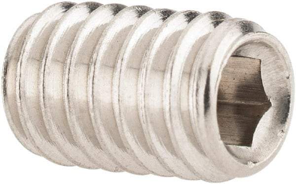 Value Collection - 5/16-18 UNC, 1/2" OAL, Cup Point Set Screw - Grade 316 Stainless Steel, 3/32" Key - Apex Tool & Supply