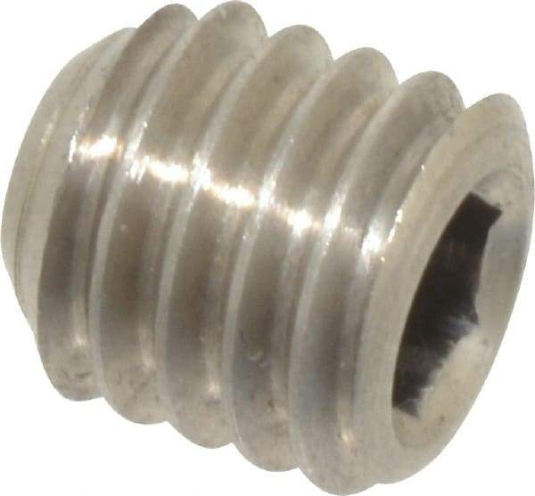 Value Collection - 3/8-16 UNC, 3/8" OAL, Cup Point Set Screw - Grade 316 Stainless Steel, 3/16" Key - Apex Tool & Supply