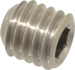 Value Collection - 3/8-16 UNC, 3/8" OAL, Cup Point Set Screw - Grade 316 Stainless Steel, 3/16" Key - Apex Tool & Supply