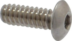 Value Collection - #4-40 UNC Hex Socket Drive, Button Screw - Grade 18-8 Stainless Steel, Uncoated, Fully Threaded, 5/16" Length Under Head - Apex Tool & Supply