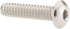 Value Collection - #4-40 UNC Hex Socket Drive, Button Screw - Grade 18-8 Stainless Steel, Uncoated, Fully Threaded, 1/2" Length Under Head - Apex Tool & Supply