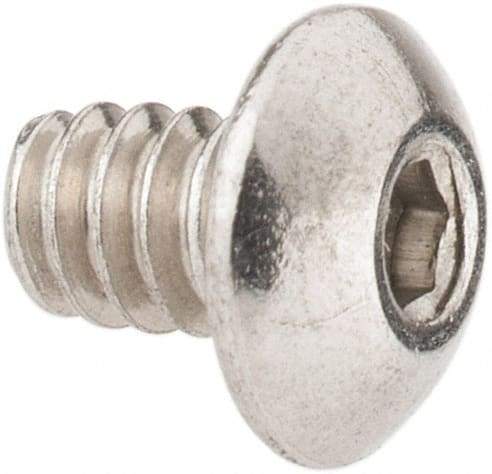 Value Collection - #6-32 UNC Hex Socket Drive, Button Screw - Grade 18-8 Stainless Steel, Uncoated, Fully Threaded, 3/16" Length Under Head - Apex Tool & Supply