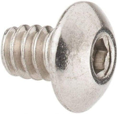 Value Collection - #6-32 UNC Hex Socket Drive, Button Screw - Grade 18-8 Stainless Steel, Uncoated, Fully Threaded, 3/16" Length Under Head - Apex Tool & Supply