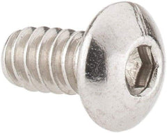 Value Collection - #6-32 UNC Hex Socket Drive, Button Screw - Grade 18-8 Stainless Steel, Uncoated, Fully Threaded, 1/4" Length Under Head - Apex Tool & Supply