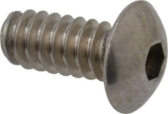 Value Collection - #6-32 UNC Hex Socket Drive, Button Screw - Grade 18-8 Stainless Steel, Uncoated, Fully Threaded, 5/16" Length Under Head - Apex Tool & Supply