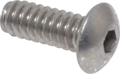 Value Collection - #6-32 UNC Hex Socket Drive, Button Screw - Grade 18-8 Stainless Steel, Uncoated, Fully Threaded, 3/8" Length Under Head - Apex Tool & Supply