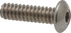 Value Collection - #6-32 UNC Hex Socket Drive, Button Screw - Grade 18-8 Stainless Steel, Uncoated, Fully Threaded, 1/2" Length Under Head - Apex Tool & Supply