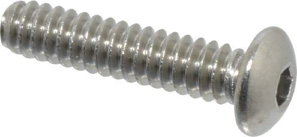 Value Collection - #6-32 UNC Hex Socket Drive, Button Screw - Grade 18-8 Stainless Steel, Uncoated, Fully Threaded, 5/8" Length Under Head - Apex Tool & Supply
