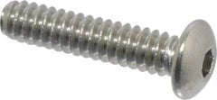 Value Collection - #6-32 UNC Hex Socket Drive, Button Screw - Grade 18-8 Stainless Steel, Uncoated, Fully Threaded, 5/8" Length Under Head - Apex Tool & Supply