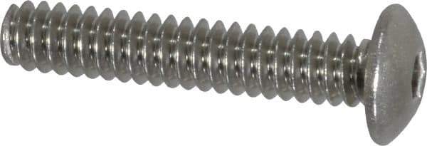 Value Collection - #6-32 UNC Hex Socket Drive, Button Screw - Grade 18-8 Stainless Steel, Uncoated, Fully Threaded, 3/4" Length Under Head - Apex Tool & Supply