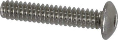 Value Collection - #6-32 UNC Hex Socket Drive, Button Screw - Grade 18-8 Stainless Steel, Uncoated, Fully Threaded, 3/4" Length Under Head - Apex Tool & Supply