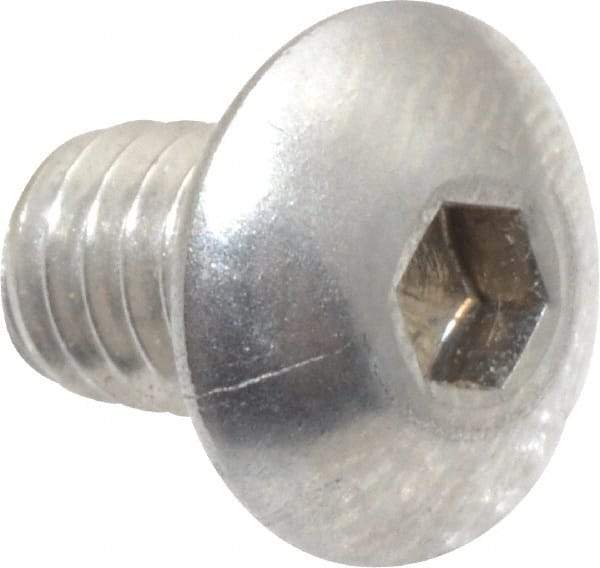 Value Collection - #8-32 UNC Hex Socket Drive, Button Screw - Grade 18-8 Stainless Steel, Uncoated, Fully Threaded, 1/4" Length Under Head - Apex Tool & Supply