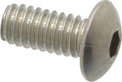 Value Collection - #8-32 UNC Hex Socket Drive, Button Screw - Grade 18-8 Stainless Steel, Uncoated, Fully Threaded, 3/8" Length Under Head - Apex Tool & Supply