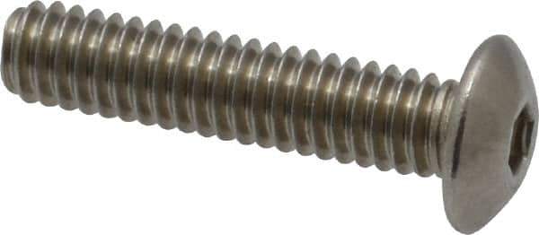 Value Collection - #8-32 UNC Hex Socket Drive, Button Screw - Grade 18-8 Stainless Steel, Uncoated, Fully Threaded, 3/4" Length Under Head - Apex Tool & Supply