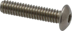 Value Collection - #8-32 UNC Hex Socket Drive, Button Screw - Grade 18-8 Stainless Steel, Uncoated, Fully Threaded, 3/4" Length Under Head - Apex Tool & Supply