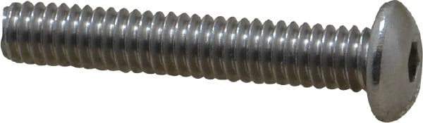 Value Collection - #8-32 UNC Hex Socket Drive, Button Screw - Grade 18-8 Stainless Steel, Uncoated, Fully Threaded, 1" Length Under Head - Apex Tool & Supply