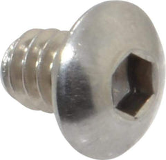 Value Collection - #10-24 UNC Hex Socket Drive, Button Screw - Grade 18-8 Stainless Steel, Uncoated, Fully Threaded, 1/4" Length Under Head - Apex Tool & Supply