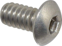 Value Collection - #10-24 UNC Hex Socket Drive, Button Screw - Grade 18-8 Stainless Steel, Uncoated, Fully Threaded, 3/8" Length Under Head - Apex Tool & Supply